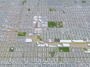 Chicago city Illinois USA 70km Modello 3D