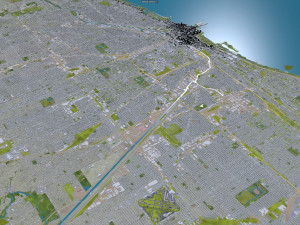 Chicago city Illinois USA 70km Modello 3D
