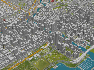 Chicago city Illinois USA 70km Modello 3D
