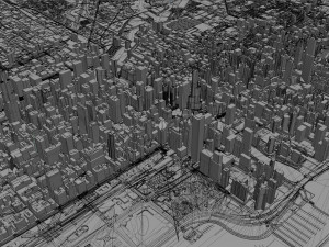 Chicago city Illinois USA 70km Modello 3D