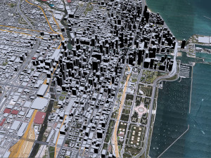 Chicago city Illinois USA 70km Modello 3D