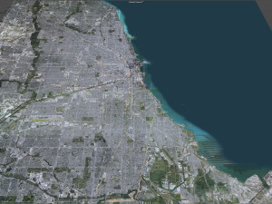 Chicago city Illinois USA 70km Modello 3D