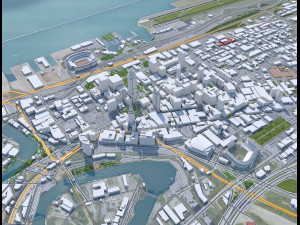 Cleveland city Ohio USA 40km Modèle 3D