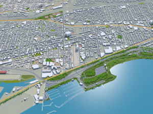 Cleveland city Ohio USA 40km Modèle 3D