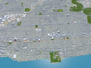 Cleveland city Ohio USA 40km Modèle 3D