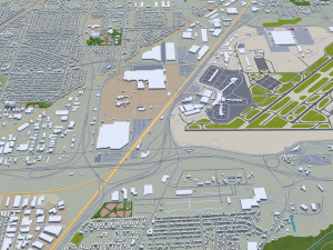 Cleveland city Ohio USA 40km Modèle 3D