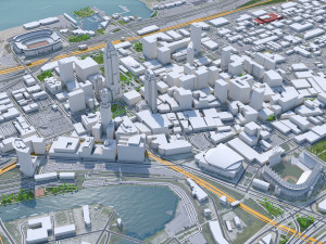 Cleveland city Ohio USA 40km Modèle 3D