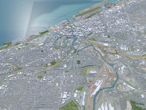 Cleveland city Ohio USA 40km Modèle 3D