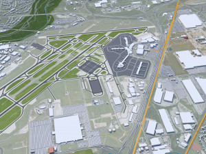 Cleveland city Ohio USA 40km Modèle 3D