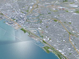 Cleveland city Ohio USA 40km Modèle 3D