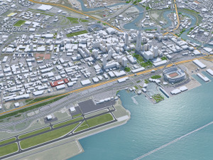 Cleveland city Ohio USA 40km Modèle 3D