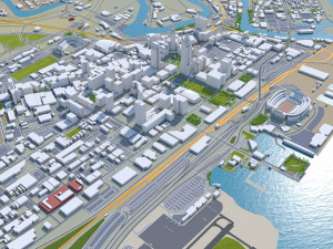 Cleveland city Ohio USA 40km Modèle 3D