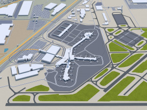 Cleveland city Ohio USA 40km Modèle 3D
