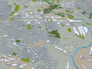 Cleveland city Ohio USA 40km Modèle 3D