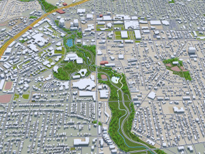 Cleveland city Ohio USA 40km Modèle 3D