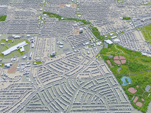 Cleveland city Ohio USA 40km Modèle 3D
