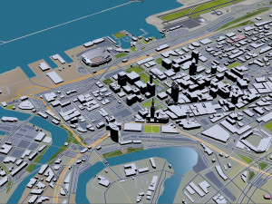 Cleveland city Ohio USA 40km Modèle 3D