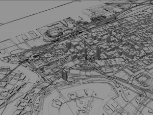 Cleveland city Ohio USA 40km Modèle 3D