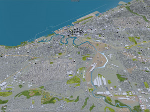 Cleveland city Ohio USA 40km Modèle 3D