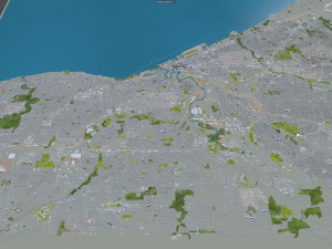 Cleveland city Ohio USA 40km Modèle 3D