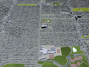 Cleveland city Ohio USA 40km Modèle 3D