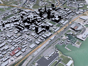 Cleveland city Ohio USA 40km Modèle 3D