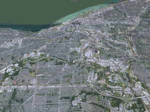 Cleveland city Ohio USA 40km Modèle 3D