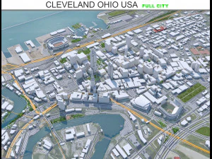क्लीवलैंड शहर ओहियो यूएसए 40 किमी 3D मॉडल