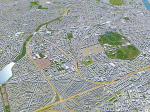 Copenhagen city Denmark 30km 3D Модель