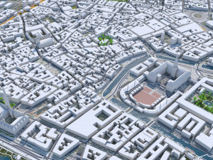 Copenhagen city Denmark 30km 3D Модель