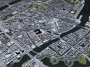 Copenhagen city Denmark 30km 3D Модель