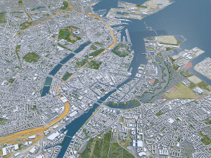 Copenhagen city Denmark 30km 3D Модель
