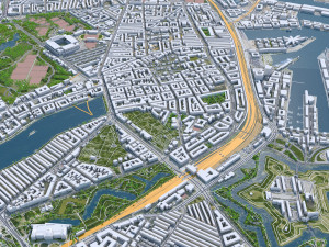 Copenhagen city Denmark 30km 3D Модель