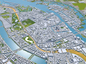 Copenhagen city Denmark 30km 3D Модель