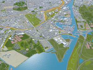 Copenhagen city Denmark 30km 3D Модель