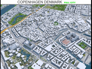 Copenhagen city Denmark 30km 3D Model