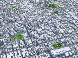 Curitiba city Brazil 50km 3D Model