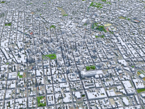 Curitiba city Brazil 50km 3D Model