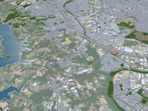 Curitiba city Brazil 50km 3D Model