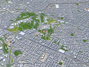Curitiba city Brazil 50km 3D Model