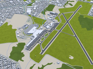 Curitiba city Brazil 50km 3D Model