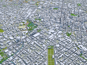 Curitiba city Brazil 50km 3D Model