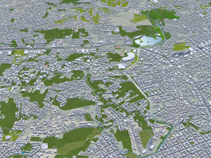 Curitiba city Brazil 50km 3D Model