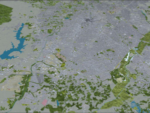 Curitiba city Brazil 50km 3D Model