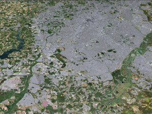Curitiba city Brazil 50km 3D Model
