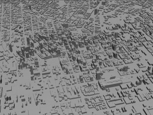 Curitiba city Brazil 50km 3D Model