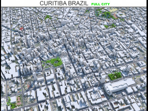Curitiba city Brazil 50km 3D Model