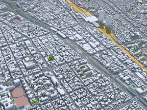 Daejeon city South Korea 50km 3D Model