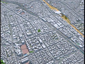 Daejeon city South Korea 50km Model 3D