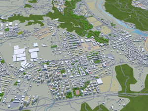 Daejeon city South Korea 50km Model 3D